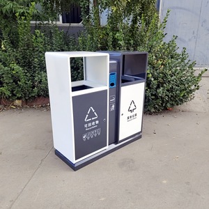 Contenedor de Basura Rectangular para Exteriores, de Acero Galvanizado, para Clasificación y Reciclaje, para Parques, Plazas, Zonas Residenciales y Calles - Product Image 3