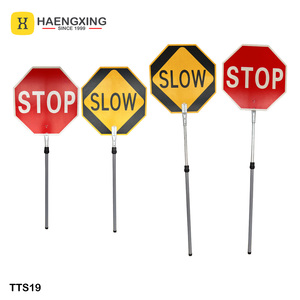Señal de tráfico reflectante, Control de seguridad en carretera, aluminio de doble cara, Octagonal de 600mm, señal lenta de parada manual - Product Image 3