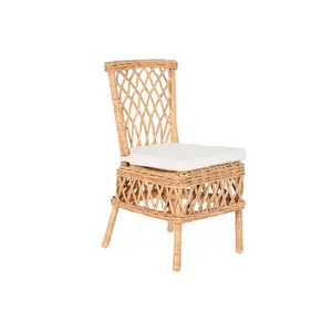 Sedia in Rattan 47x58x90 con Cuscino Naturale - Product Image 6