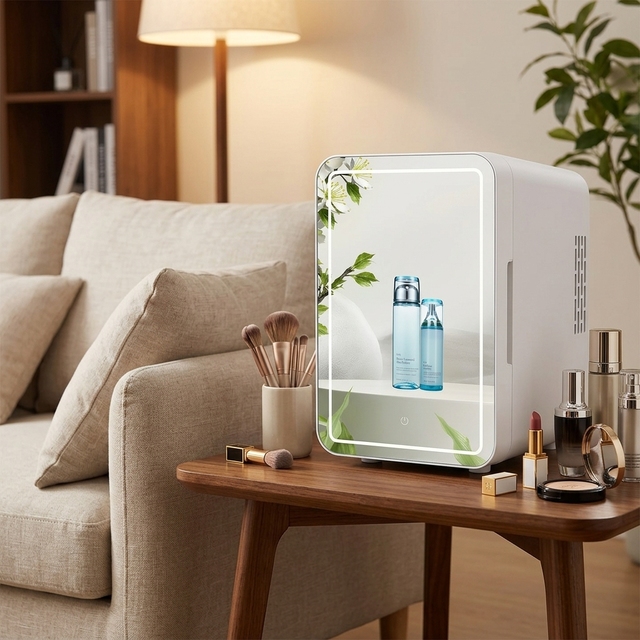2026 Trending Products 4L Home Use Electric Skincare Fridge for Cosmetic Mini Cosmetic Refrigerator With Mirror LED Light