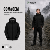 Veste imperméable coupe-vent d'extérieur automne/hiver à coque rigide avec fermeture éclair, coutures thermosoudées, tissage solide et col montant