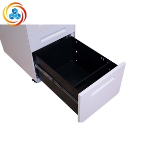 3 Drawer Mobile Pedestal White Lockable Rolling File Cabinet Under <b>Desk</b> Office Storage - Product Image 4