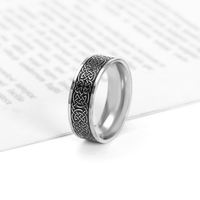 Bague brodée de style nordique Odin Salomon, nœud porte-bonheur, tendance 2026, bague puissante pour homme