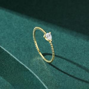 SPJ Factory Direct S925 Sterling Silver Rhodium Plated Beaded <b>CZ</b> Wedding Engagement <b>Ring</b> Teardrop Design Fine Jewelry - Product Image 4
