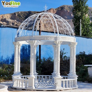Gazebo Redondo <span class=keywords><strong>de</strong></span> Mármol Tallado a Mano, Romántico, Blanco, <span class=keywords><strong>de</strong></span> Tamaño Real para Bodas al Aire Libre - Product Image 3
