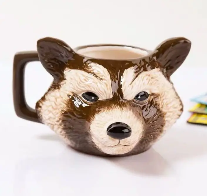 3D Rakete Waschbär Keramik Tasse Wasser Tasse Kaffeetasse stereo skopische Tier Waschbär Tasse