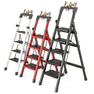 Échelle pliante Yan En à 4 marches en acier avec plateau porte-outils pour la maison et le bureau - Product Image 5