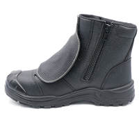 Chaussures de sécurité MAXITOUGH pour l'industrie pétrolière, en cuir pleine fleur embossé, avec embout en acier, résistantes à la perforation, à fermeture éclair, pour le soudage, pour hommes
