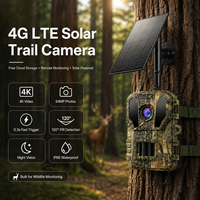 Sensvision 4G LTE Cellulaire 4K 64MP CMOS Alimenté par Énergie Solaire Batterie 6600mAh Sans Fil Temps de Déclenchement de 0,3 Seconde Portée de 90 Pieds Extérieur