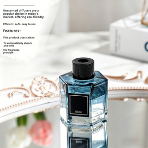 Lot de 50 ml – Diffuseur d'arômes sans flamme en verre hexagonal bleu dégradé pour voiture et chambre – Fournitures de désodorisant d'ambiance - Product Image 4