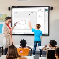 Pizarra Interactiva Inteligente de 55 Pulgadas, Montada en la Pared, con Pantalla Táctil de 40 Puntos, 4K, Android 14, para Conferencias