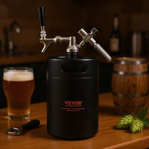Mini barril Vevor de 170 onzas (5L) de acero inoxidable presurizado con regulador de CO2 y grifo para cerveza artesanal casera - Product Image 2