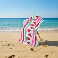 Watermeloen Microfiber Strandlaken Snel Droog Zandvrij Geprint Fruit Sublimatie Gepersonaliseerd Logo Kindveilig