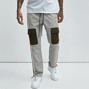 Pantalon de survêtement streetwear moderne à coupe décontractée, multi-poches, avec cordon de serrage réglable pour homme, pour les trajets quotidiens, les loisirs en plein air - Product Image 1