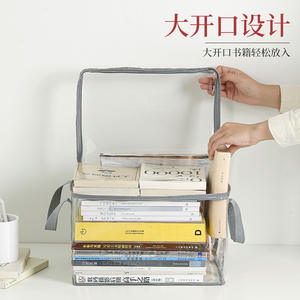 透明収納バッグ衣類おもちゃ透明整理キューブビンハンドル折りたたみ式PVC CDブックプラスチック大容量収納バッグ - Product Image 5