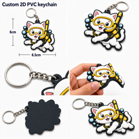 Porte-clés en caoutchouc PVC souple personnalisé avec logo, personnage 3D, dessin animé, anime