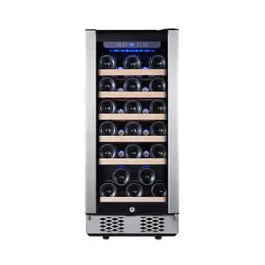 Refrigerador de vino integrado, compresor de 33 botellas, modelo en oferta, refrigerador de vino de una sola zona