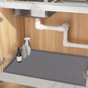 Tapete de Silicona Cuadrado para Desagüe de Fregadero, Aislante del Calor, Antideslizante, a Prueba de Fugas, Tapete de Almacenamiento para Aguas Residuales, Diseño Moderno y Sencillo - Product Image 1