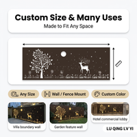 Panneau mural en aluminium découpé au laser rétroéclairé, écran métallique décoratif personnalisé avec éclairage LED pour clôture de jardin de villa