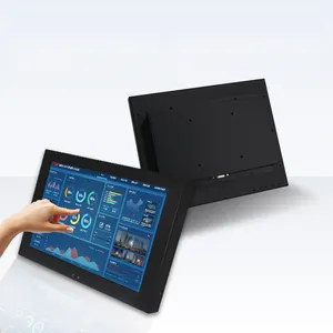 IP65 Waterproof Cabinet Embedded 17.3 inch Open Frame Touch Screen Monitor With Wall Mount For Industrial VGA AV TV BNC