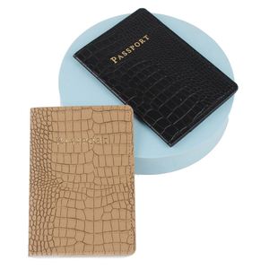 Estuche para Pasaporte de Cuero PU con Logotipo Personalizable, Porta Tarjetas de Alta Calidad con Patrón de Cocodrilo Vintage, Grosor de 5-50 mm, Sin Cierre - Product Image 3