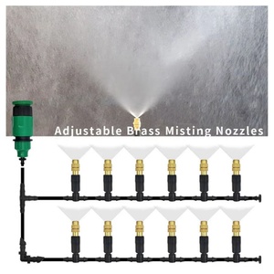 Système de brumisation extérieur pour jardin, irrigation, arrosage, buses atomisatrices en laiton 1/4'', tuyau 4/7mm pour patio et serre - Product Image 2