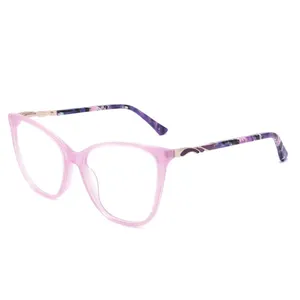 Venta caliente Arco Iris colorido cuadrado acetato anteojos marcos gafas mujeres anteojos marcos