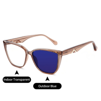 Lunettes de vue photochromiques anti-lumière bleue pour femmes, monture œil de chat en acétate TR, protection UV400, lunettes de mode pour ordinateur