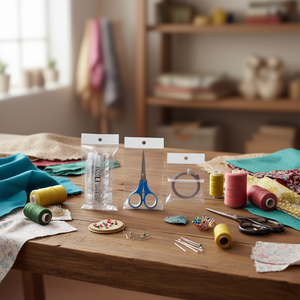 Borse trasparenti ILAN 9x25 cm con striscia bianca per forniture da cucito 30 pz - Product Image 2