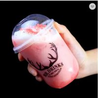 Gobelets en plastique jetables transparents pour boissons froides avec couvercles en dôme, logo personnalisé accepté