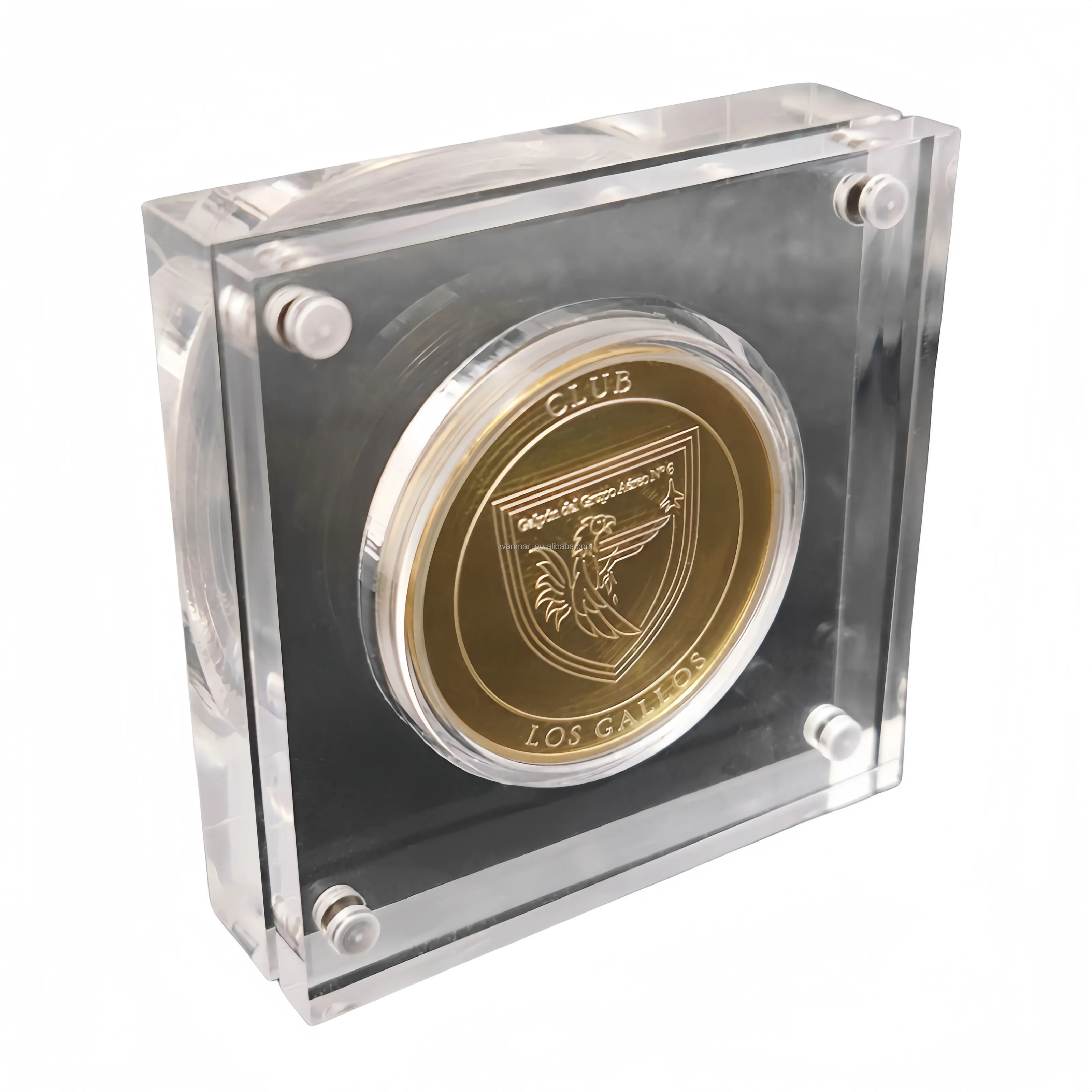 Kotak magnetik tempat pajangan koin akrilik bening tempat kapsul koin akrilik dudukan blok koin akrilik