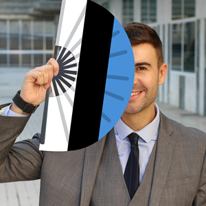 Abanicos Plegables de Bambú con la Bandera de Estonia al por Mayor, Abanico de Mano para Carnaval, Boda, Festival, Fiesta, Agencia de Viajes - Product Image 3