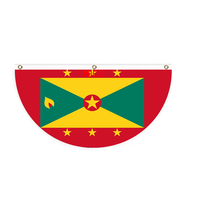 Drapeau publicitaire semi-circulaire personnalisé, fanion décoratif durable en polyester pour balcon, véranda, fête, souvenir