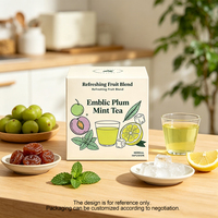 Mélange de Thé aux Herbes Naturelles et aux Fruits Séchés avec Olive, Prune Conservée, Feuilles de Menthe et Tranches de Citron – Emballage en Vrac Rafraîchissant