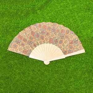 Abanico Plegable de Madera de 23 cm Personalizado para Promoción en el Mercado de la UE, con Tela y Técnica de Pintura en Algodón, Venta al Por Mayor - Product Image 1