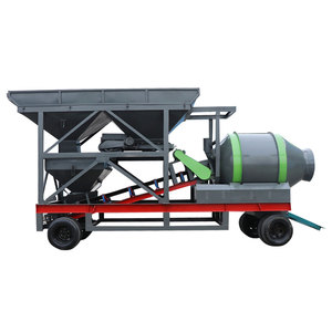 Mobile All-in-One-Beton mischa nlage: Kombination von Beton mischmasch inen, 2-fach Aggregat für die Beton herstellung - Product Image 3