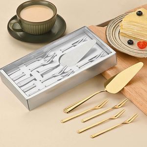 Colorful Stainless Steel Pizza & Cake Baking Tools Triangle-Shaped Shovel <b>Knife</b> Fork Set Simple Style <b>Bread</b> <b>Knife</b> - Product Image 2