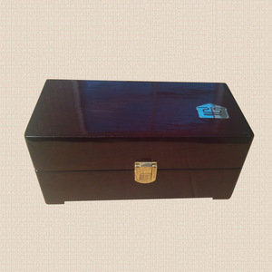 Wooden <b>Watch</b> Box Lacquered Solid Wood 18x8x8cm Rectangle Claret Color Tea Gift Packaging <b>Case</b> - Product Image 1