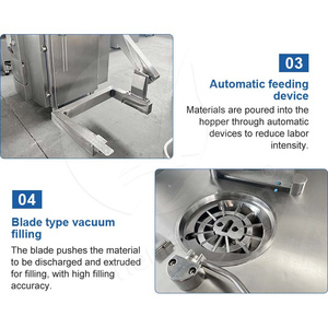 เครื่องทำไส้กรอกอัตโนมัติแบบสุญญากาศเครื่องเติมไส้กรอกเนื้อเชิงปริมาณทำจากสเตนเลสสตีลสำหรับมหาสมุทร - Product Image 5