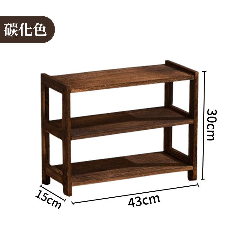 Estante grande carbonizado de tres niveles, 43*15*30 cm.