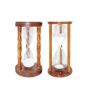 Wood Hourglass 3 Minutes 5 Minutes Sand Timer For Tea Kitchen Hourglass Tea Timer Custom Logo White Box Art Deco Customized Logo