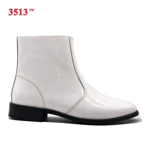 Botines <span class=keywords><strong>de</strong></span> <span class=keywords><strong>charol</strong></span> blancos <span class=keywords><strong>para</strong></span> <span class=keywords><strong>hombre</strong></span>, zapatos Chelsea - Product Image 2