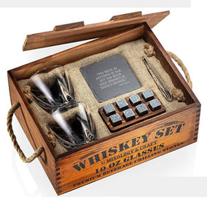 Custom Wholesale Basalt Whiskey Ice Stone Slate Coaster Set <b>Twisted</b> Whisky Glass Gift for Men Dad Hubby <b>Bar</b> Accessories - Product Image 1