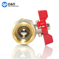 D & R OEM certificado 1/4-1 pulgadas válvula de bola de mariposa de latón GB estándar Manual hembra macho rosca agua 600 WOG venta directa de fábrica