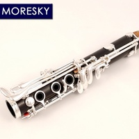 MORESKY Ebony Wood/Grenadilla Professional Clarinet Bb/sib Silver Plated 19 Keys Klarnet Brilliant