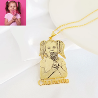 Collier avec nom photo personnalisé Vente en gros Mode Nouveau design Collier en acier inoxydable Pendentif avec nom personnalisé pour la famille