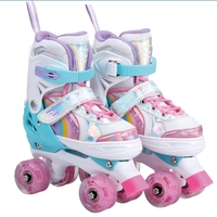 Patins à roulettes Banwei : design mignon, boucle fixe, faciles à enfiler et à retirer, réglables sur 4 vitesses, le meilleur cadeau pour les enfants