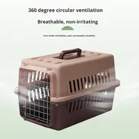 Cage de transport pour animaux de compagnie approuvée par l'IATA, pliable, portable, pour chats et chiens de taille moyenne à grande, robuste, ventilée, pour les voyages en avion