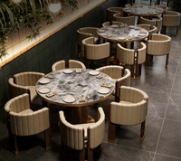 Ensemble de canapés et tables en cuir PU de luxe haut de gamme, modernes et confortables pour hôtel, entrepôt, restaurant, café