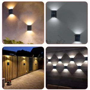 Patio hôtel étanche noir jardin lumière extérieur éclairage mural extérieur crépuscule à l'aube lampes murales solaires - Product Image 4